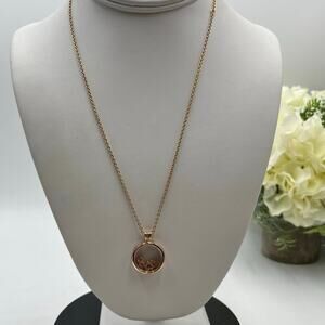 Pandora Floating Locket Rose Gold Plated Tone Long Pendant with Charms Retired